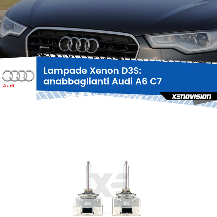 Le lampade Xenon di ricambio D3S Xenovision XT erogano più Lumen, durano di più e proiettano più lontano sui tuoi fari anabbaglianti Audi A6 C7 2010 - 2014