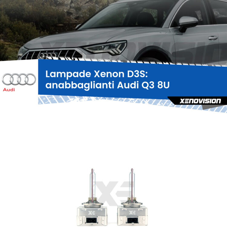 Le lampade Xenon di ricambio D3S Xenovision XT erogano più Lumen, durano di più e proiettano più lontano sui tuoi fari anabbaglianti Audi Q3 8U 2011 - 2014