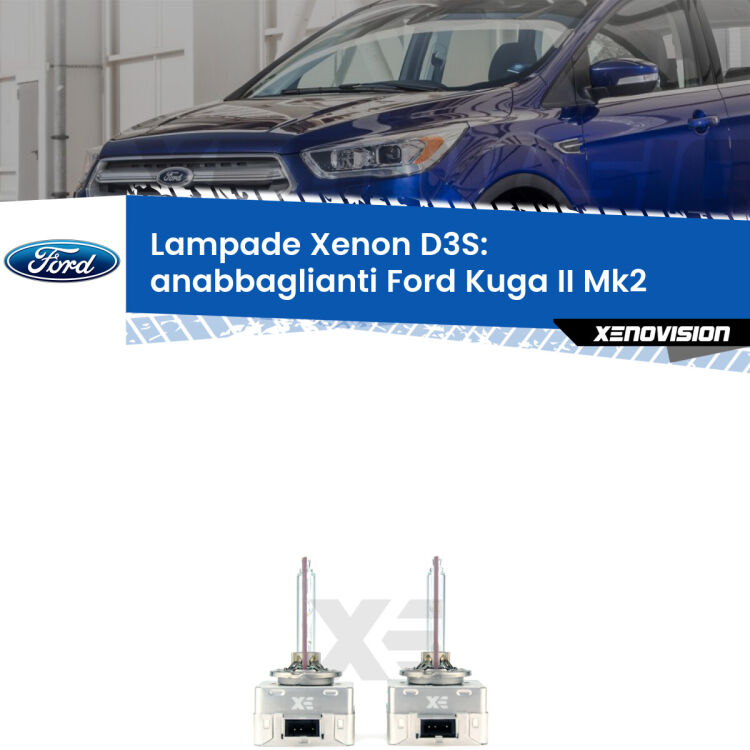 Le lampade Xenon di ricambio D3S Xenovision XT erogano più Lumen, durano di più e proiettano più lontano sui tuoi fari anabbaglianti Ford Kuga II Mk2 2012 - 2019