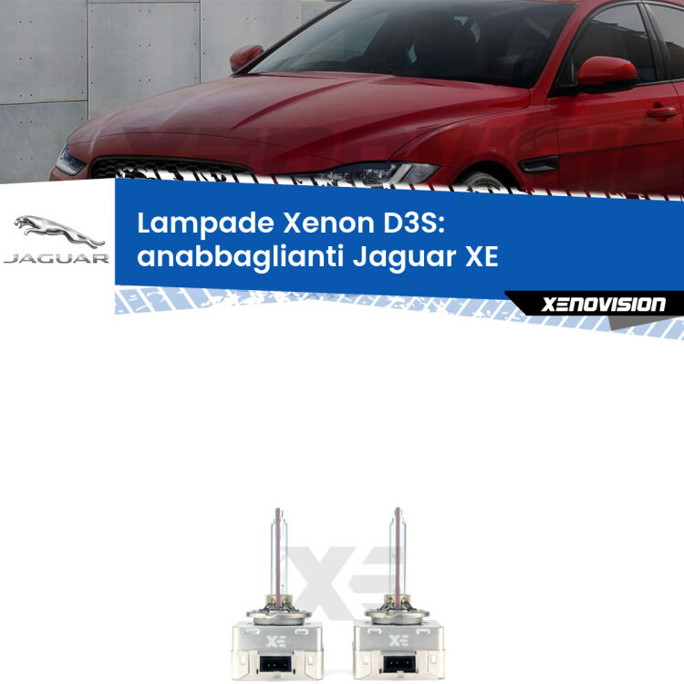 Le lampade Xenon di ricambio D3S Xenovision XT erogano più Lumen, durano di più e proiettano più lontano sui tuoi fari anabbaglianti Jaguar XE  2015 in poi