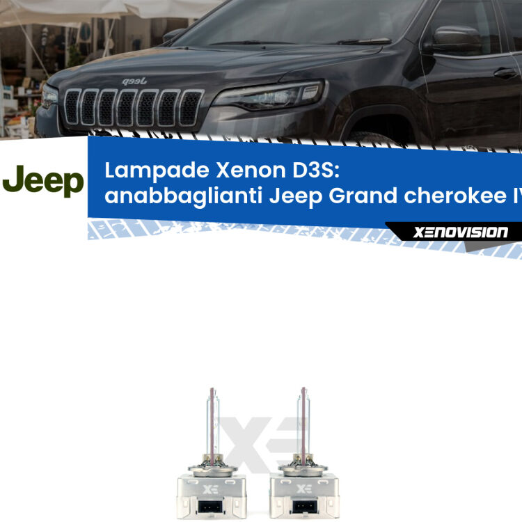 Le lampade Xenon di ricambio D3S Xenovision XT erogano più Lumen, durano di più e proiettano più lontano sui tuoi fari anabbaglianti Jeep Grand cherokee IV WK2 2014 - 2020