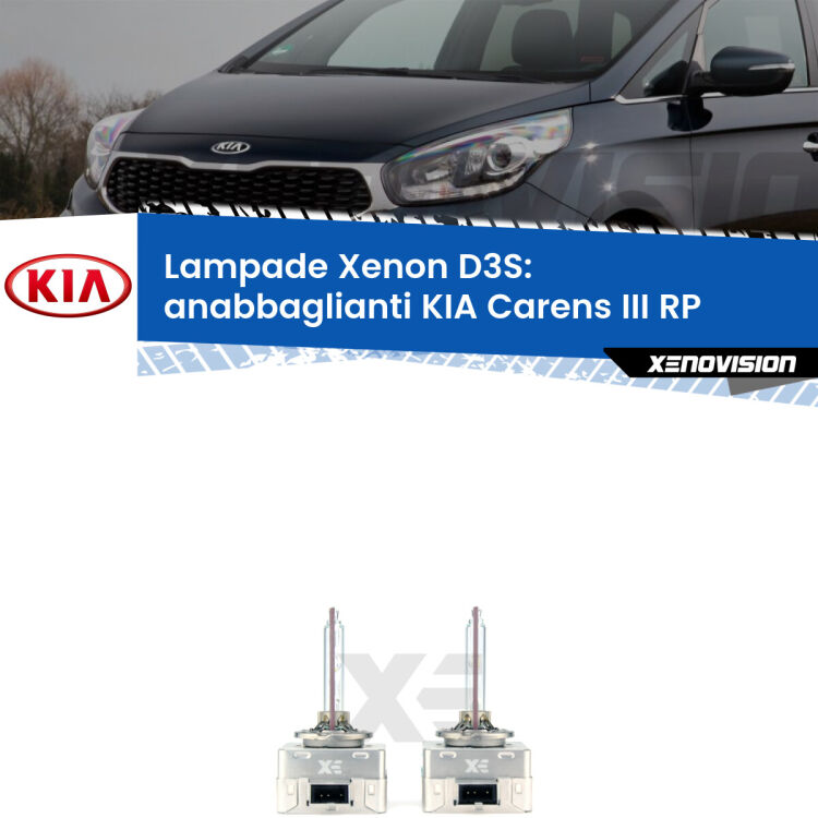 Le lampade Xenon di ricambio D3S Xenovision XT erogano più Lumen, durano di più e proiettano più lontano sui tuoi fari anabbaglianti KIA Carens III RP 2012 - 2021