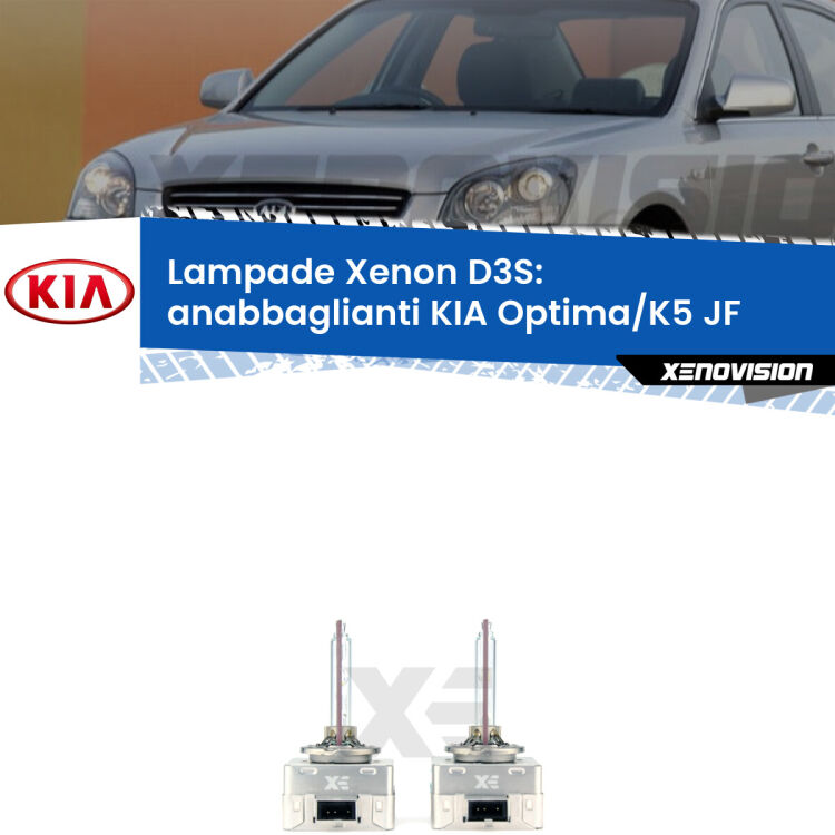 Le lampade Xenon di ricambio D3S Xenovision XT erogano più Lumen, durano di più e proiettano più lontano sui tuoi fari anabbaglianti KIA Optima/K5 JF 2015 - 2018