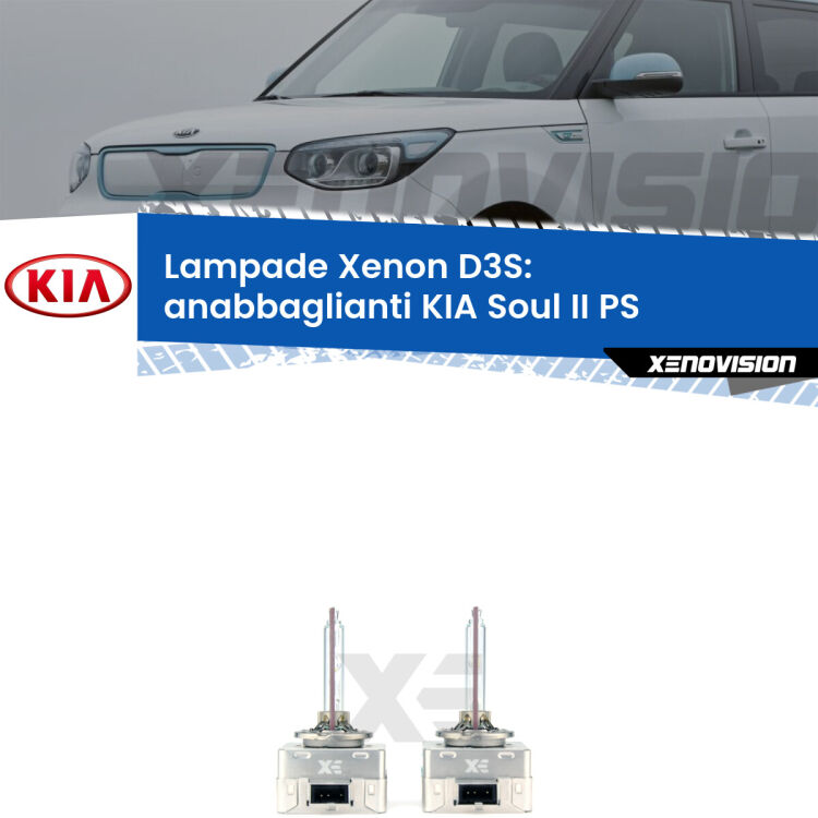 Le lampade Xenon di ricambio D3S Xenovision XT erogano più Lumen, durano di più e proiettano più lontano sui tuoi fari anabbaglianti KIA Soul II PS 2015 in poi