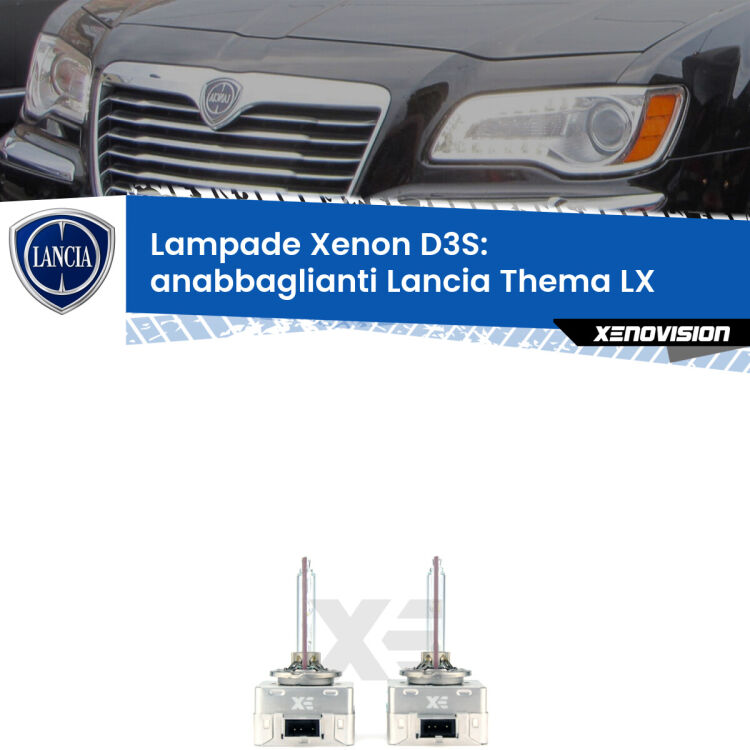 Le lampade Xenon di ricambio D3S Xenovision XT erogano più Lumen, durano di più e proiettano più lontano sui tuoi fari anabbaglianti Lancia Thema LX 2011 - 2014