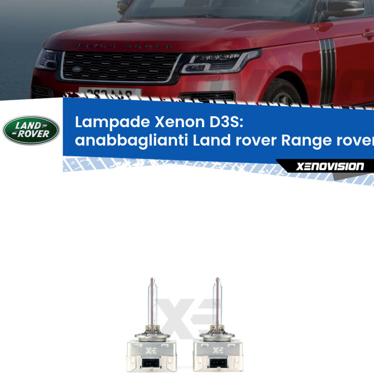 Le lampade Xenon di ricambio D3S Xenovision XT erogano più Lumen, durano di più e proiettano più lontano sui tuoi fari anabbaglianti Land rover Range rover IV L405 2012 in poi