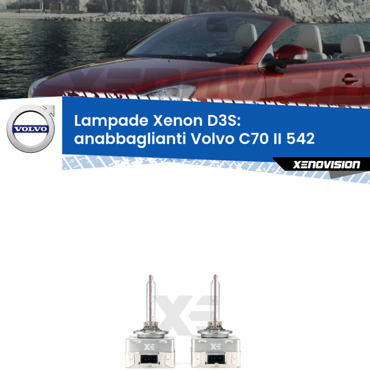 Le lampade Xenon di ricambio D3S Xenovision XT erogano più Lumen, durano di più e proiettano più lontano sui tuoi fari anabbaglianti Volvo C70 II 542 2010 - 2013