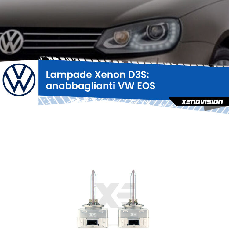 Le lampade Xenon di ricambio D3S Xenovision XT erogano più Lumen, durano di più e proiettano più lontano sui tuoi fari anabbaglianti VW EOS  2011 - 2015