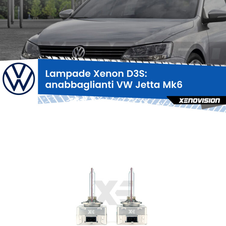 Le lampade Xenon di ricambio D3S Xenovision XT erogano più Lumen, durano di più e proiettano più lontano sui tuoi fari anabbaglianti VW Jetta Mk6 2010 - 2017