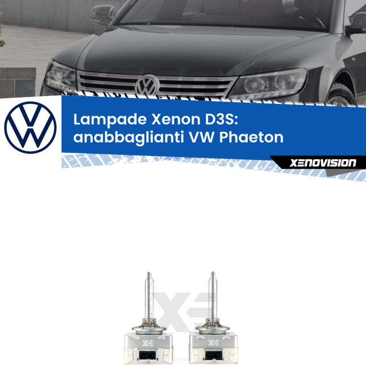 Le lampade Xenon di ricambio D3S Xenovision XT erogano più Lumen, durano di più e proiettano più lontano sui tuoi fari anabbaglianti VW Phaeton  2011 - 2016
