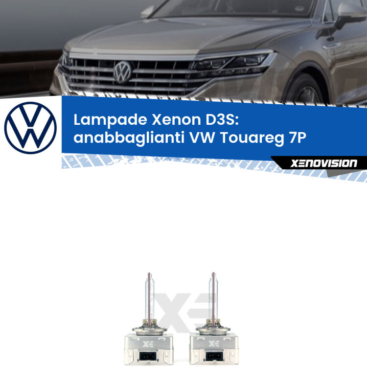 Le lampade Xenon di ricambio D3S Xenovision XT erogano più Lumen, durano di più e proiettano più lontano sui tuoi fari anabbaglianti VW Touareg 7P 2010 - 2018