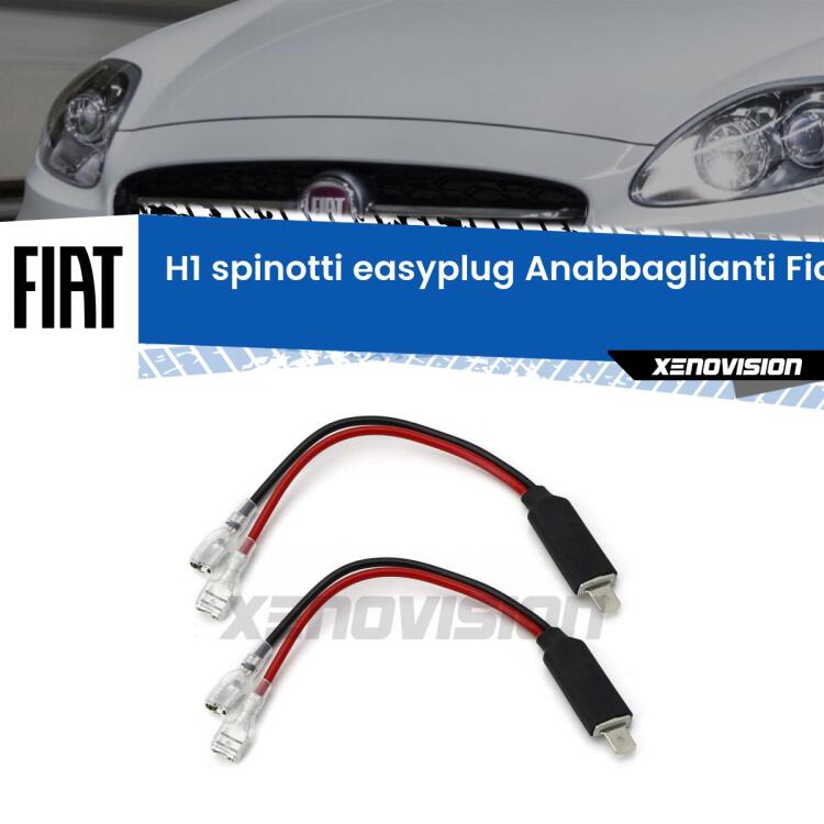Coppia di cavi per rendere Plug&Play il collegamento del kit LED allo spinotto Anabbaglianti H1 della Fiat Bravo II.