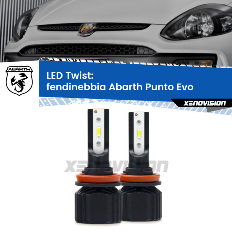Fendinebbia LED Abarth Punto Evo  2010 - 2014: Twist 11,000Lm <strong>Kit fendinebbia LED</strong> per <strong>Abarth Punto Evo</strong>  2010 - 2014. Compatte, impermeabili, senza ventola: praticamente indistruttibili. Top Quality.