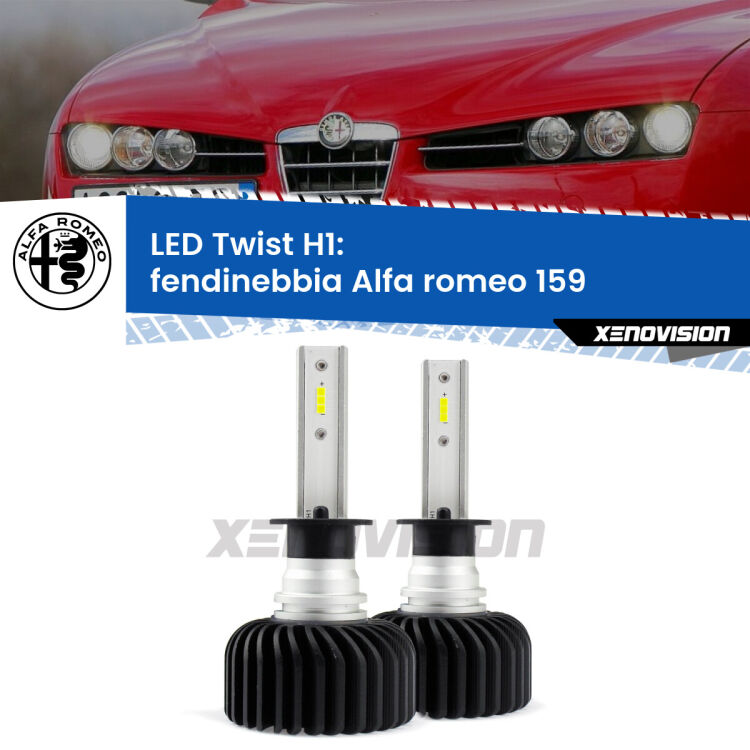 <strong>Kit fendinebbia LED</strong> H1 per <strong>Alfa romeo 159</strong>  2005 - 2012. Compatte, impermeabili, senza ventola: praticamente indistruttibili. Top Quality.
