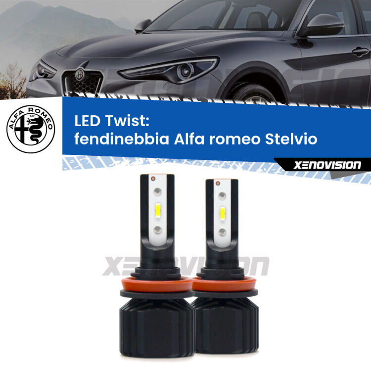 0 Fendinebbia LED Alfa romeo Stelvio 2016 in poi: Twist 11,000Lm <strong>Kit fendinebbia LED</strong> per <strong>Alfa romeo Stelvio</strong> 2016 in poi. Compatte, impermeabili, senza ventola: praticamente indistruttibili. Top Quality.
