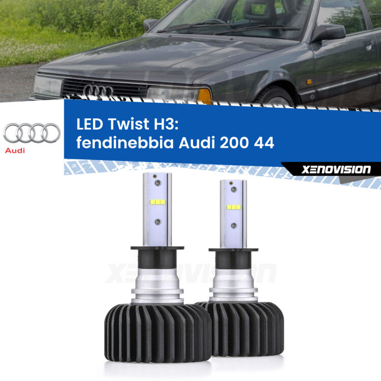 <strong>Kit fendinebbia LED</strong> H3 per <strong>Audi 200</strong> 44 1983 - 1991. Compatte, impermeabili, senza ventola: praticamente indistruttibili. Top Quality.