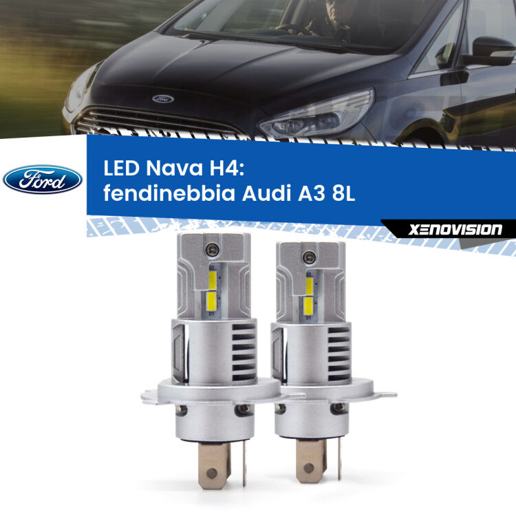 0 Anabbaglianti LED Ford Galaxy WGR 1995 - 2000: H4 Nava <strong>Anabbaglianti LED no-spie per Ford Galaxy</strong> WGR 1995 - 2000. Coppia lampade <strong>H4</strong> modello Nava canbus, raffreddate a ventola.