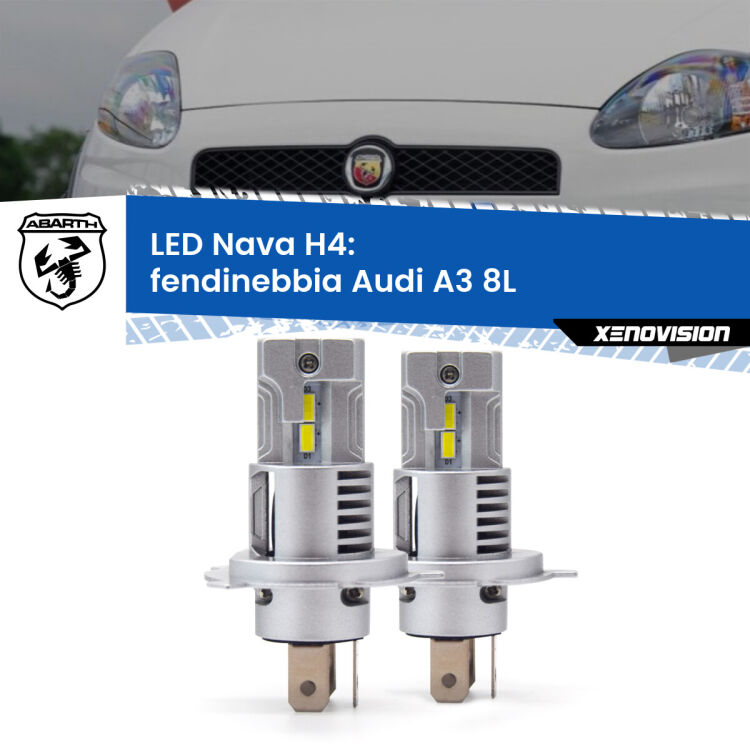 0 Anabbaglianti LED Abarth Grande punto 2007 - 2010: H4 Nava <strong>Anabbaglianti LED no-spie per Abarth Grande punto</strong> 2007 - 2010. Coppia lampade <strong>H4</strong> modello Nava canbus, raffreddate a ventola.