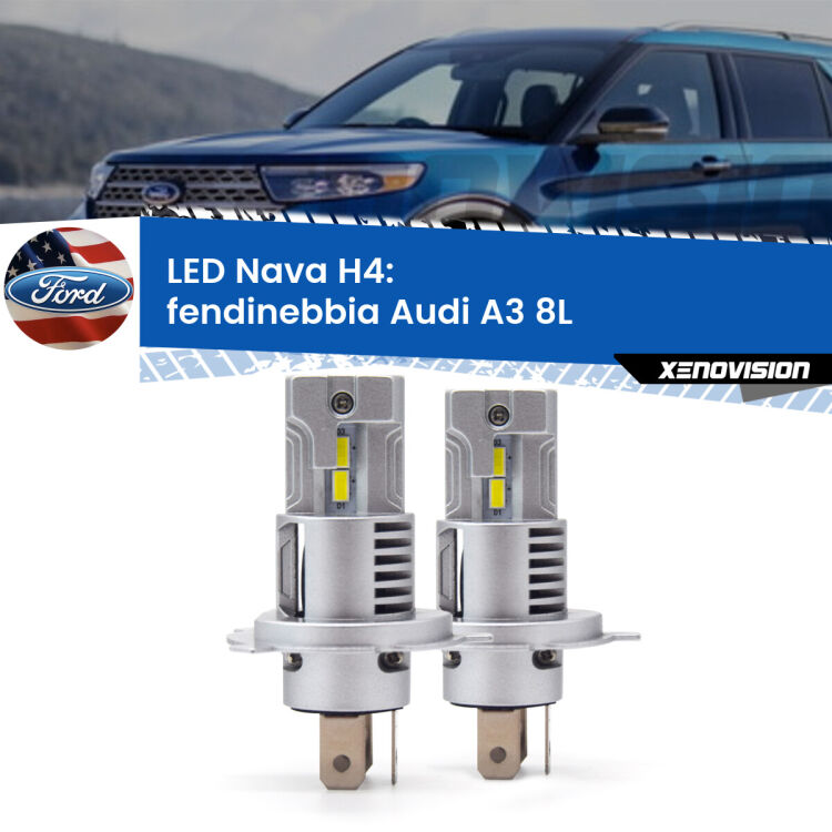 0 Anabbaglianti LED Ford usa Explorer U2 1995 - 2001: H4 Nava <strong>Anabbaglianti LED no-spie per Ford usa Explorer</strong> U2 1995 - 2001. Coppia lampade <strong>H4</strong> modello Nava canbus, raffreddate a ventola.