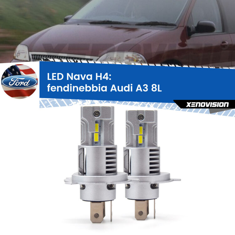 0 Anabbaglianti LED Ford usa Windstar A3 1995 - 2000: H4 Nava <strong>Anabbaglianti LED no-spie per Ford usa Windstar</strong> A3 1995 - 2000. Coppia lampade <strong>H4</strong> modello Nava canbus, raffreddate a ventola.