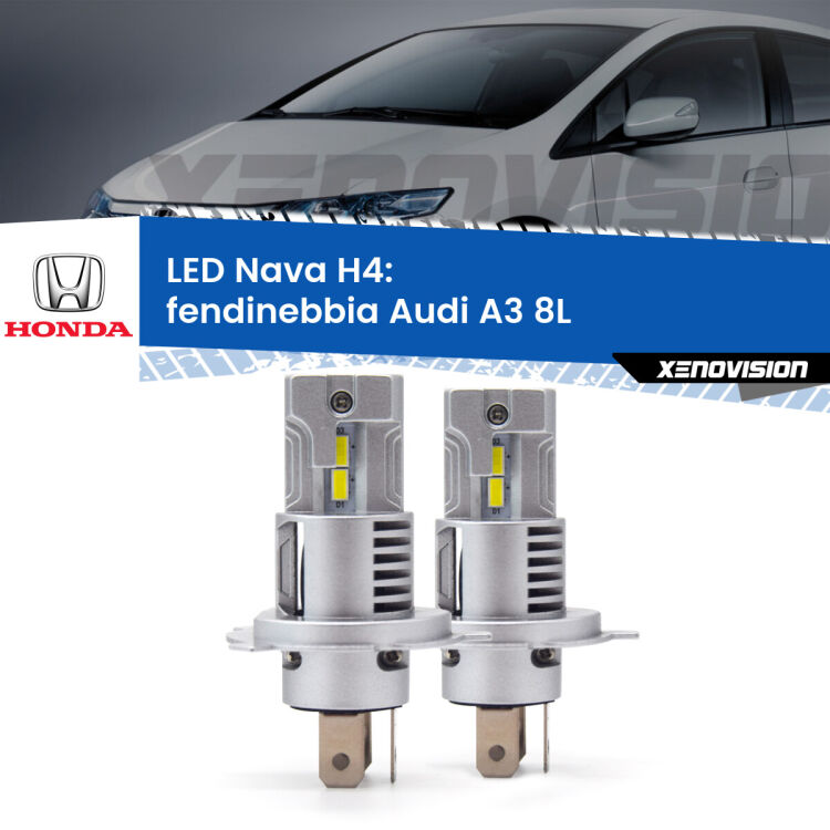 0 Anabbaglianti LED Honda Insight Mk1 2000 - 2006: H4 Nava <strong>Anabbaglianti LED no-spie per Honda Insight</strong> Mk1 2000 - 2006. Coppia lampade <strong>H4</strong> modello Nava canbus, raffreddate a ventola.