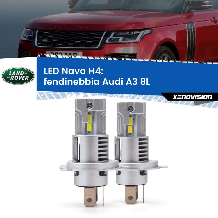 Anabbaglianti LED Land rover Range rover II P38A 1994 - 2002: H4 Nava <strong>Anabbaglianti LED no-spie per Land rover Range rover II</strong> P38A 1994 - 2002. Coppia lampade <strong>H4</strong> modello Nava canbus, raffreddate a ventola.