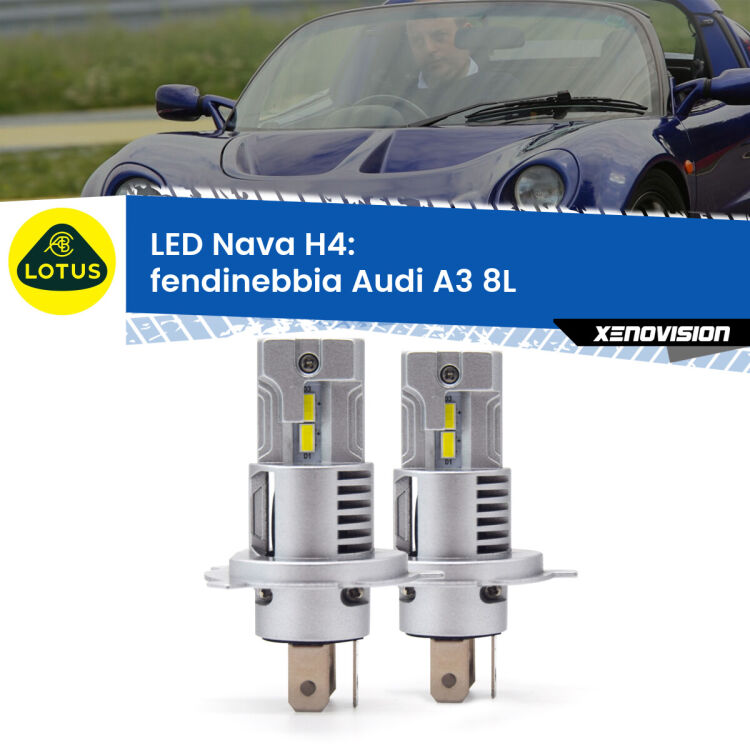 0 Anabbaglianti LED Lotus Elise Mk1 1996 - 2009: H4 Nava <strong>Anabbaglianti LED no-spie per Lotus Elise</strong> Mk1 1996 - 2009. Coppia lampade <strong>H4</strong> modello Nava canbus, raffreddate a ventola.