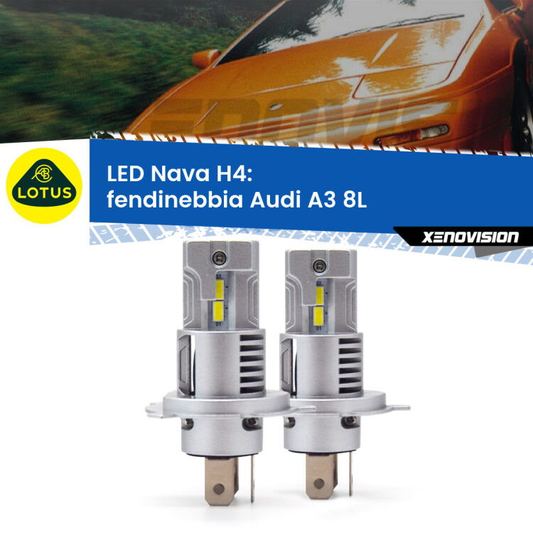 0 Anabbaglianti LED Lotus Esprit 1989 - 2003: H4 Nava <strong>Anabbaglianti LED no-spie per Lotus Esprit</strong> 1989 - 2003. Coppia lampade <strong>H4</strong> modello Nava canbus, raffreddate a ventola.