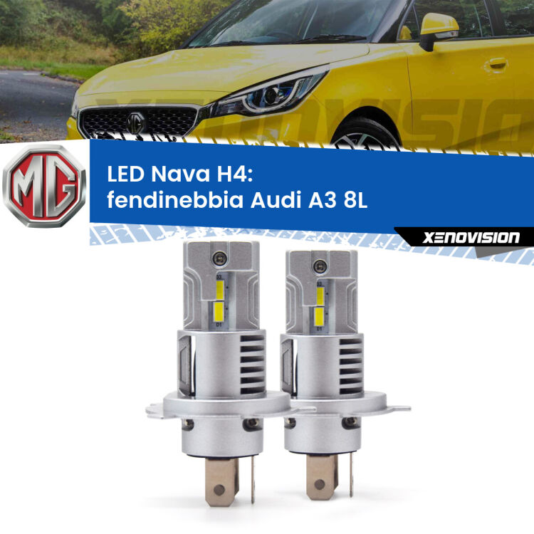 0 Anabbaglianti LED MG  3  2011 in poi: H4 Nava <strong>Anabbaglianti LED no-spie per MG  3</strong>  2011 in poi. Coppia lampade <strong>H4</strong> modello Nava canbus, raffreddate a ventola.