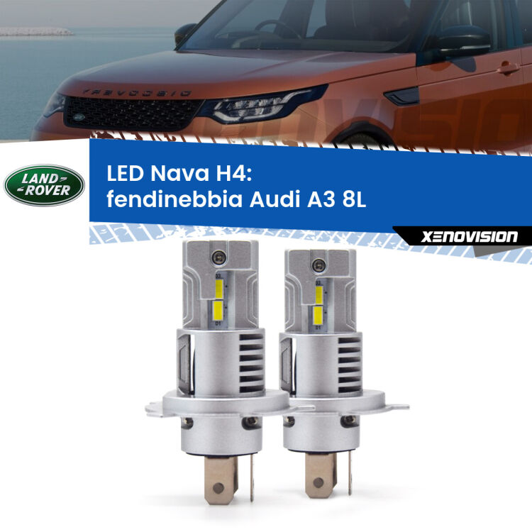 Anabbaglianti LED Land rover Discovery II L318 prima serie: H4 Nava <strong>Anabbaglianti LED no-spie per Land rover Discovery II</strong> L318 prima serie. Coppia lampade <strong>H4</strong> modello Nava canbus, raffreddate a ventola.