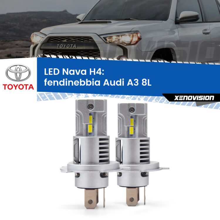 0 Anabbaglianti LED Toyota 4 runner N120 1989 - 1996: H4 Nava <strong>Anabbaglianti LED no-spie per Toyota 4 runner</strong> N120 1989 - 1996. Coppia lampade <strong>H4</strong> modello Nava canbus, raffreddate a ventola.