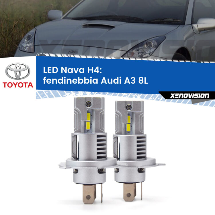 0 Anabbaglianti LED Toyota Celica T180 1989 - 1993: H4 Nava <strong>Anabbaglianti LED no-spie per Toyota Celica</strong> T180 1989 - 1993. Coppia lampade <strong>H4</strong> modello Nava canbus, raffreddate a ventola.