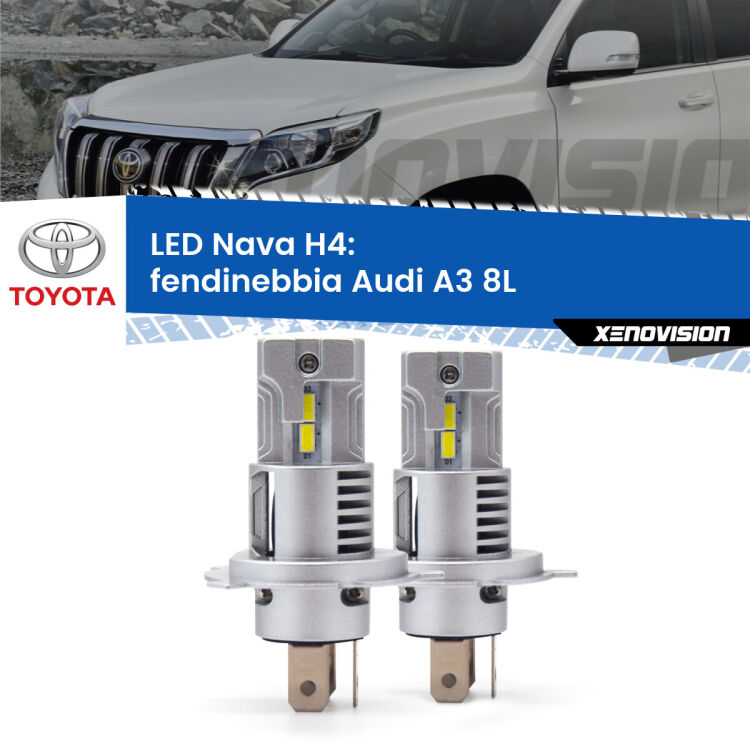 0 Anabbaglianti LED Toyota Land cruiser J80 1990 - 1997: H4 Nava <strong>Anabbaglianti LED no-spie per Toyota Land cruiser</strong> J80 1990 - 1997. Coppia lampade <strong>H4</strong> modello Nava canbus, raffreddate a ventola.