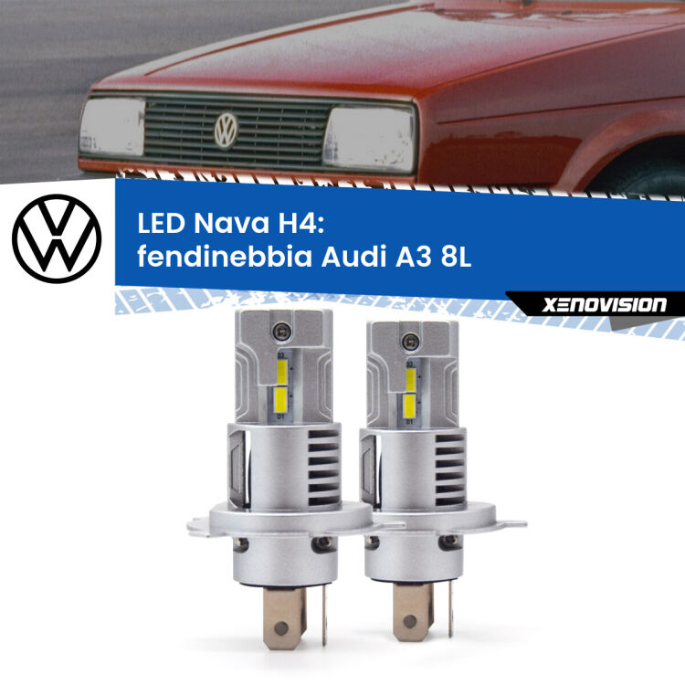 0 Anabbaglianti LED VW Jetta II 1984 - 1992: H4 Nava <strong>Anabbaglianti LED no-spie per VW Jetta</strong> II 1984 - 1992. Coppia lampade <strong>H4</strong> modello Nava canbus, raffreddate a ventola.