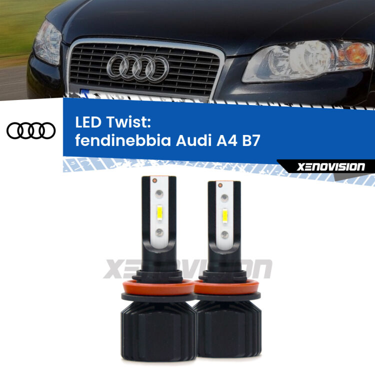 Fendinebbia LED Audi A4 B7 2004 - 2008: Twist 11,000Lm <strong>Kit fendinebbia LED</strong> per <strong>Audi A4</strong> B7 2004 - 2008. Compatte, impermeabili, senza ventola: praticamente indistruttibili. Top Quality.