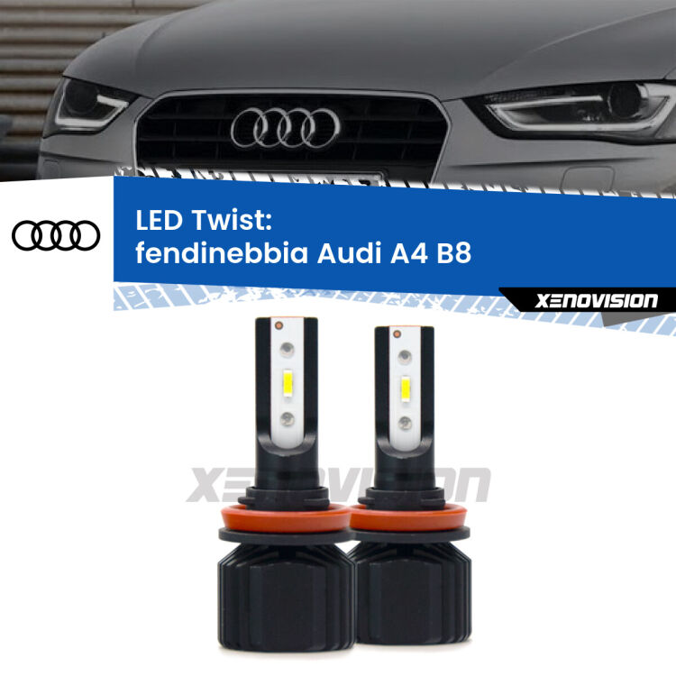 Fendinebbia LED Audi A4 B8 2007 - 2015: Twist 11,000Lm <strong>Kit fendinebbia LED</strong> per <strong>Audi A4</strong> B8 2007 - 2015. Compatte, impermeabili, senza ventola: praticamente indistruttibili. Top Quality.