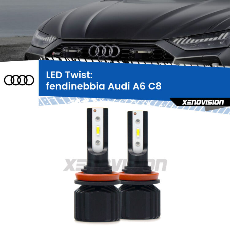 Fendinebbia LED Audi A6 C8 2018 in poi: Twist 11,000Lm <strong>Kit fendinebbia LED</strong> per <strong>Audi A6</strong> C8 2018 in poi. Compatte, impermeabili, senza ventola: praticamente indistruttibili. Top Quality.