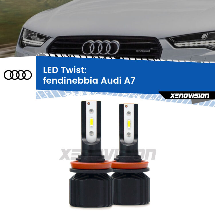 Fendinebbia LED Audi A7  2010 - 2018: Twist 11,000Lm <strong>Kit fendinebbia LED</strong> per <strong>Audi A7</strong>  2010 - 2018. Compatte, impermeabili, senza ventola: praticamente indistruttibili. Top Quality.