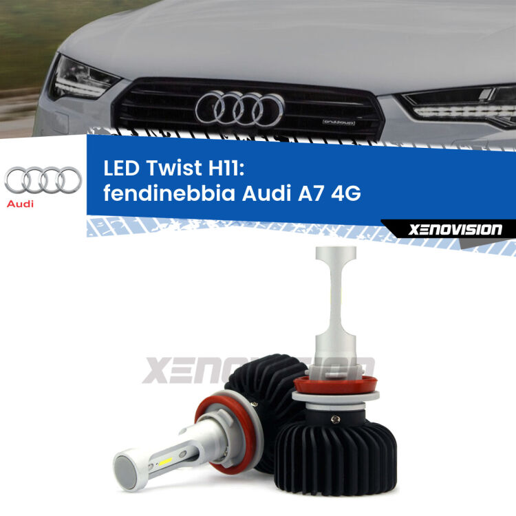 <strong>Kit fendinebbia LED</strong> H11 per <strong>Audi A7</strong> 4G 2010 - 2018. Compatte, impermeabili, senza ventola: praticamente indistruttibili. Top Quality.