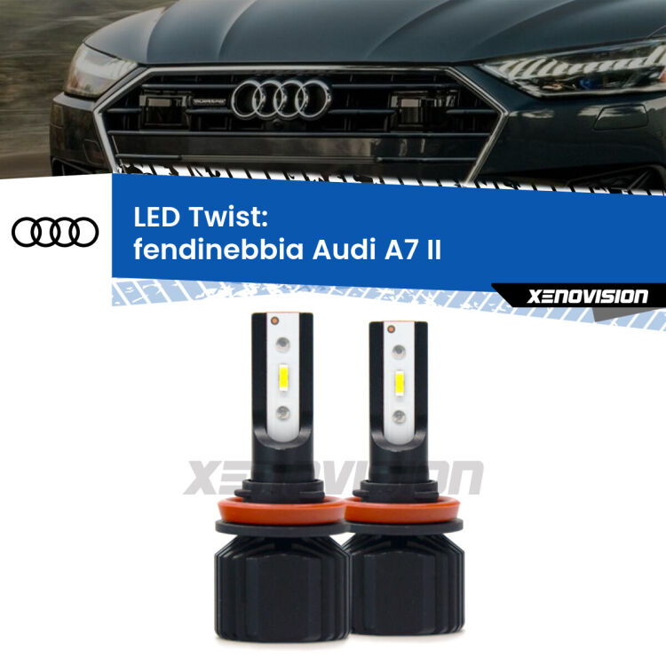 Fendinebbia LED Audi A7 II 2019 in poi: Twist 11,000Lm <strong>Kit fendinebbia LED</strong> per <strong>Audi A7</strong> II 2019 in poi. Compatte, impermeabili, senza ventola: praticamente indistruttibili. Top Quality.