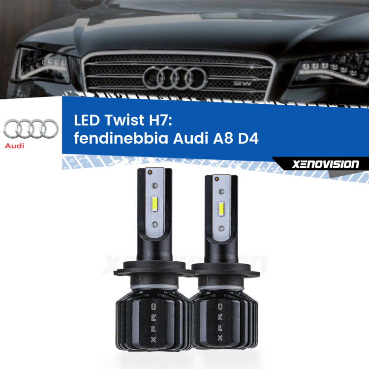 <strong>Kit fendinebbia LED</strong> H7 per <strong>Audi A8</strong> D4 2009 - 2018. Compatte, impermeabili, senza ventola: praticamente indistruttibili. Top Quality.