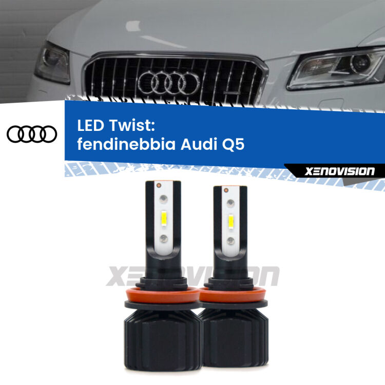 Fendinebbia LED Audi Q5 2008 - 2017: Twist 11,000Lm <strong>Kit fendinebbia LED</strong> per <strong>Audi Q5</strong> 2008 - 2017. Compatte, impermeabili, senza ventola: praticamente indistruttibili. Top Quality.
