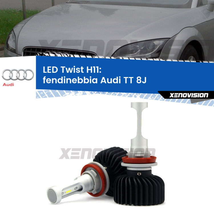 <strong>Kit fendinebbia LED</strong> H11 per <strong>Audi TT</strong> 8J 2006 - 2014. Compatte, impermeabili, senza ventola: praticamente indistruttibili. Top Quality.