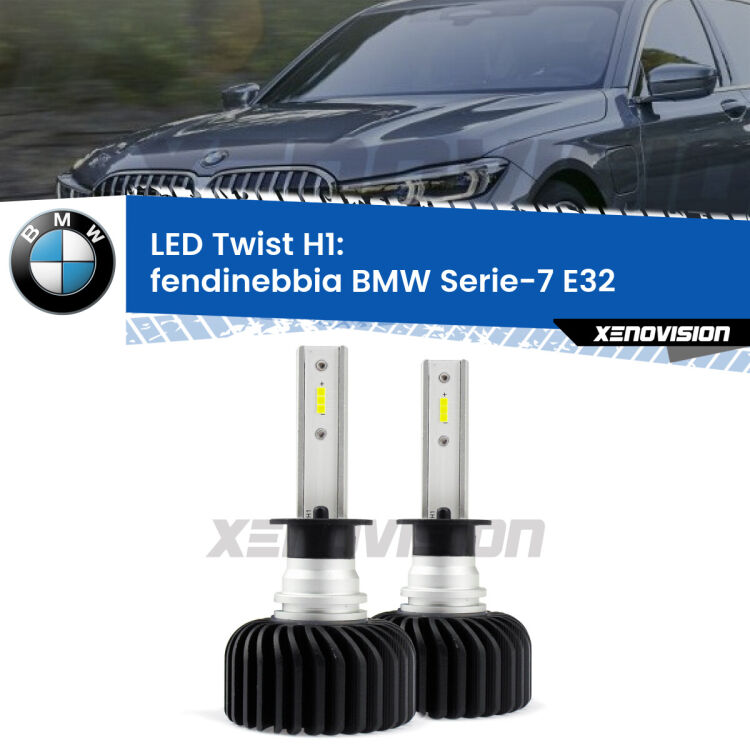 <strong>Kit fendinebbia LED</strong> H1 per <strong>BMW Serie-7</strong> E32 1986 - 1993. Compatte, impermeabili, senza ventola: praticamente indistruttibili. Top Quality.