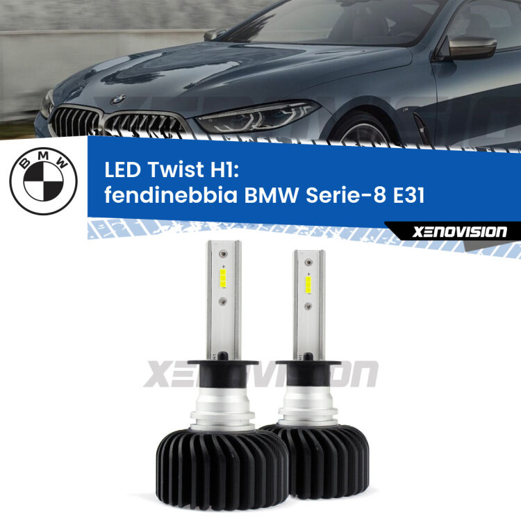 Fendinebbia LED BMW Serie-8 E31 1990 - 1999: H1 11,000Lm <strong>Kit fendinebbia LED</strong> H1 per <strong>BMW Serie-8</strong> E31 1990 - 1999. Compatte, impermeabili, senza ventola: praticamente indistruttibili. Top Quality.