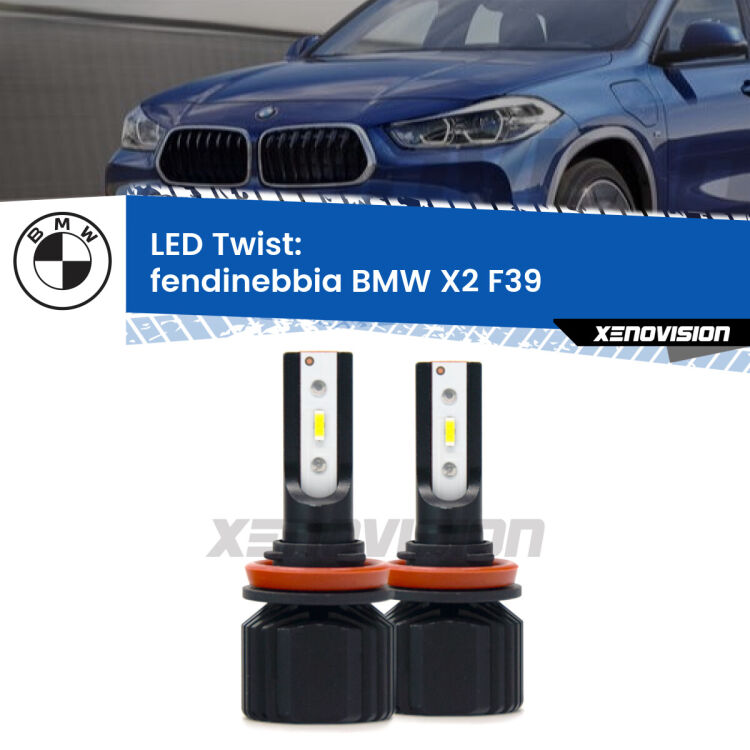 Fendinebbia LED BMW X2 F39 2017 in poi: Twist 11,000Lm <strong>Kit fendinebbia LED</strong> per <strong>BMW X2</strong> F39 2017 in poi. Compatte, impermeabili, senza ventola: praticamente indistruttibili. Top Quality.