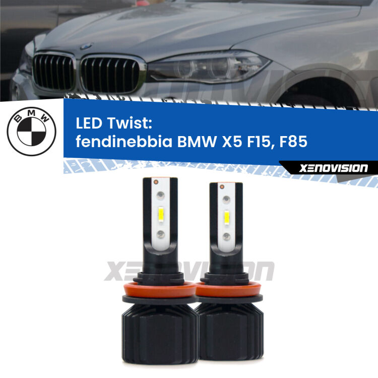 Fendinebbia LED BMW X5 F15, F85 2014 - 2018: Twist 11,000Lm <strong>Kit fendinebbia LED</strong> per <strong>BMW X5</strong> F15, F85 2014 - 2018. Compatte, impermeabili, senza ventola: praticamente indistruttibili. Top Quality.