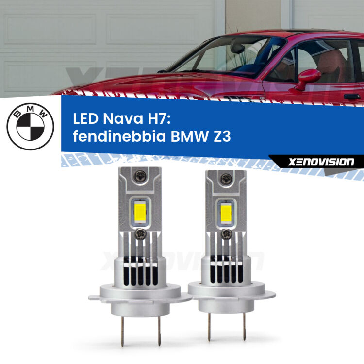 0 Fendinebbia LED BMW Z3  1997 - 2003: H7 Nava <strong>Fendinebbia LED no-spie per BMW Z3</strong>  1997 - 2003. Coppia lampade <strong>H7</strong> modello Nava canbus, raffreddate a ventola.