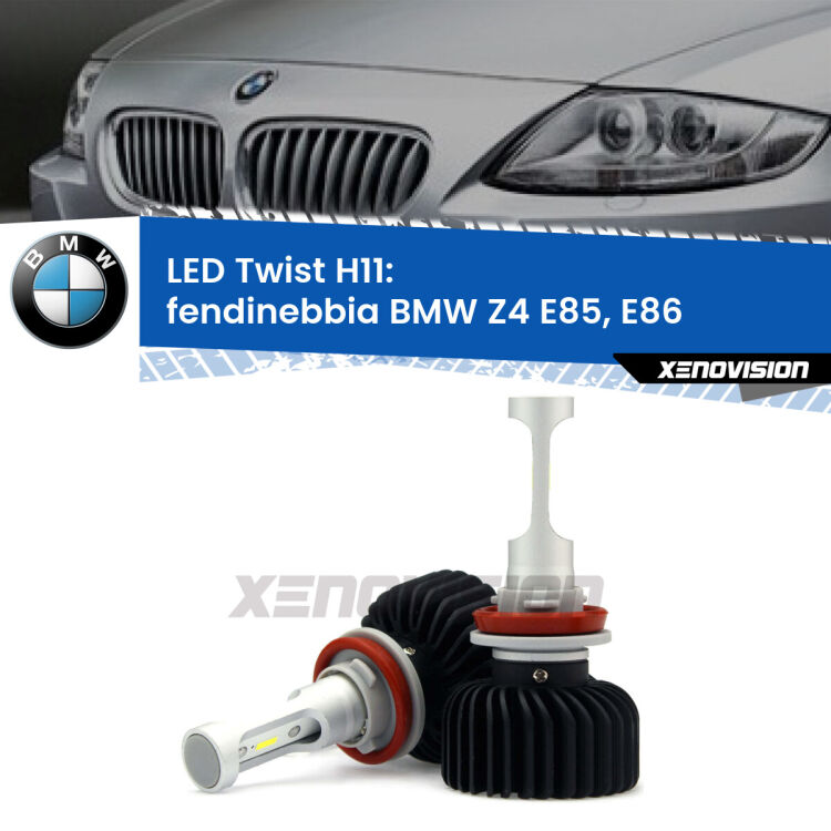 <strong>Kit fendinebbia LED</strong> H11 per <strong>BMW Z4</strong> E85, E86 2003 - 2008. Compatte, impermeabili, senza ventola: praticamente indistruttibili. Top Quality.