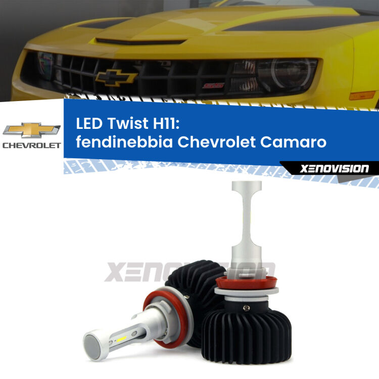 <strong>Kit fendinebbia LED</strong> H11 per <strong>Chevrolet Camaro</strong>  2011 - 2015. Compatte, impermeabili, senza ventola: praticamente indistruttibili. Top Quality.